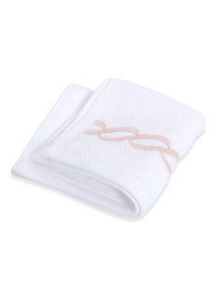 اشتري Hotel Chain Embroidery Wash Towel, White & Rose Smoke - 500 GSM, 30x30 cm في الامارات