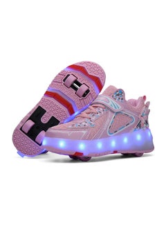 Buy Kids Roller Skates Shoes Rechargeable Skates Shoes With Double Wheels Sport Sneaker Outdoor Luminous Shoes for Kids For Boys Girls in Saudi Arabia