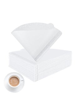 Buy Coffee Filters V60 Cone Paper White Natural 200pcs Coffee Filters Unbleached Paper Filters Compatible with Pour Over Drippers 2-4 Cups Size 02 Coffee Filters v60 in Saudi Arabia