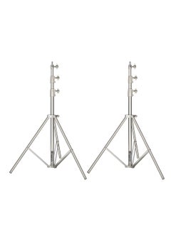 Buy COOPIC L-280M Stainless Steel Light Stand 110inch/280cm Heavy Duty with 1/4-inch to 3/8-inch Universal Adapter for Studio Softbox, Monolight and Other Photographic Equipment (2 PACK) in UAE