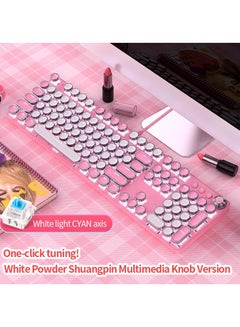 Buy Blue Switches USB Wired Mechanical Keyboard With Punk Style Backlight Multimedia Knob For Gaming Home Office ZK4 Summoner in UAE