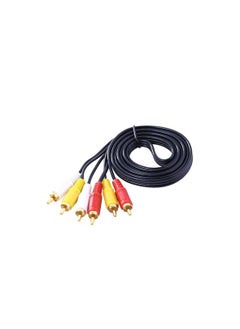 Buy 3 RCA Composite To Male Audio Video AV Cable For DVD TV in Saudi Arabia