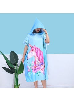 Buy Adult Quick Dry Microfiber Surf Swim Poncho Changing Bath Robe Hooded Beach Towel in UAE