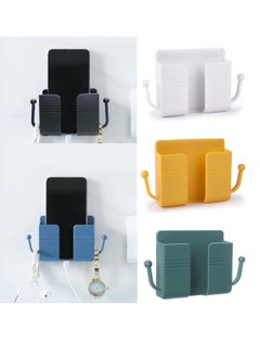 Buy Pack Of 5 Pcs Wall Hanging Wall Mount Mobile Phone Adhesive Holder With Hooks Multicolor in UAE