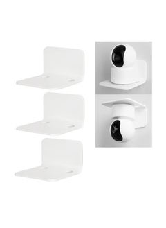 اشتري Floating Wall Shelves Set of 3, Shelf for Baby Monitors, Speakers, Universal Small Wall Shelf with Cable Clips, White في السعودية