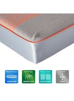 Buy iEnergy Charcoal Infused Queen Memory Foam Pocket Spring Mattress 200x26x150 cm in Saudi Arabia