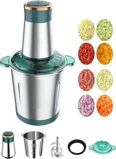 Buy Electric Food Processor & Vegetable Chopper, Professional Kitchen Stainless Steel Electric Meat Grinder with 4 Bi-Level Blades for Meat, Carrots, Onion, Garlic - 2 Speed Regulation (2L, UK Standard) in UAE