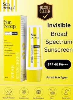 Buy Sunscreen SPF 40 (PA++++) - 125ml - Invisible Sun Screen Cream for Face & Body with Sweat and Water Resistance in UAE