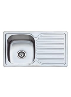 Buy RACO Milano Kitchen Sink, High grade Inset Single Bowl, Stainless Steel Kitchen Sink-Chrome Finsh (Single Bowl - BL834B) in UAE