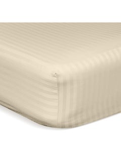 Buy Hotel Linen Klub Stripe Microfiber  Beige Fitted Sheet -Single Double Queen King Super King 90 x 190 cm  120 x 200 Cm 200 x 200 Cm 150x200 Cm 200x200 Cm in UAE