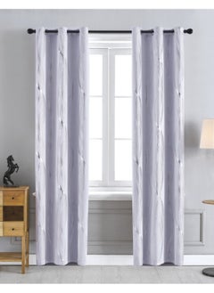 Buy Fabric Nation Curtain Light Blocking Curtains,  Silver Foil Print Thermal Insulated Room Insulated Liner Grommet Privacy Curtain Tiers 100*250cm in Saudi Arabia