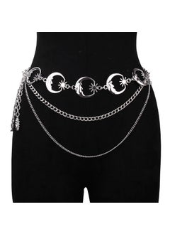 Buy Boho Multilayer Sunflower Moon Chain BeltWhite K Moon multi-layer waist chain White K Moon multi-layer waist chain in Saudi Arabia