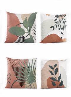 Buy Bamboo Decor | Linen Cushions Covers _ Set Of 4 _ Size (45x45)CM-(18x18)IN _ Stylish Design For Sofa-Bed-Chair in UAE