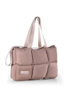 Buy Large capacity waterproof soft quilted shoulder bag and hand bag for women - Cafe in Egypt