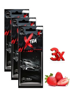 Buy Hanging Xtra Car Air Freshener Strawberry Scented 3 Pcs in Saudi Arabia