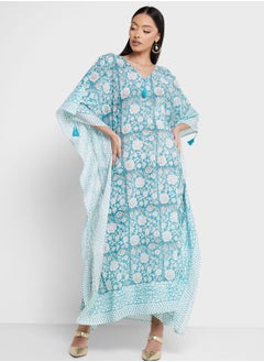 Buy Cape Sleeve Printed Kaftan in Saudi Arabia