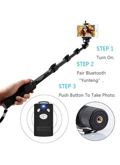 Buy Selfie Stick Monopod with Shutter Bluetooth Remote Control Compatible with All Phones in UAE