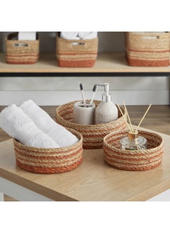 Buy Naturaloom 3-Piece Round Multiutility Basket Set 25 x 9 x 25 cm in Saudi Arabia