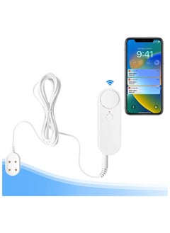 اشتري WiFi Water Alarm Leak Detector Smart Water Sensor Alarms with Double Sided Probe Remote App Monitoring 100dB Loud Alarm Sound AAA Battery Powered (Not Include) في السعودية