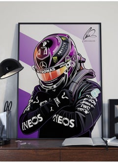 Buy Lewis Hamilton Black Panther Tribute Mclaren Mercedes Amg F1 W11 World Champion 2020 F1 Poster with Frame 50x40cm in UAE