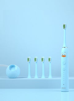 Buy Children's Electric Toothbrush Super Soft Waterproof Teeth Cleaning Artifact Battery Powered (4 Heads) in UAE