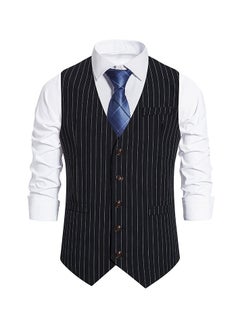 Buy New Casual Striped Single Breasted Men's Suit Vest in UAE