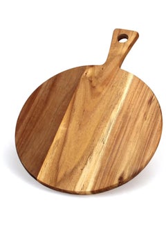 Buy Natural Beech Wood Cutting Board with Handle, Wooden Chopping Board, Round Paddle Cutting Board for Meat, Bread Serving Board, Charcuterie Boards, Chopping Blocks, Circular Circle in Egypt