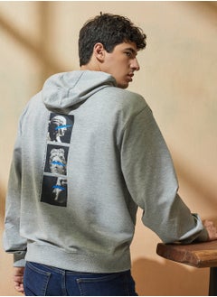 Buy Photo Back Print Relaxed Fit Hoodie in Saudi Arabia