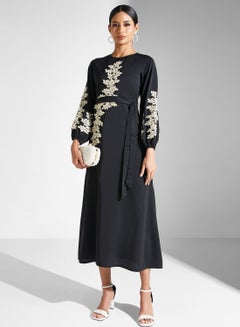 homeyee women's elegant chic bodycon formal dress b288 HOMEYEE Women's Elegant Chic Bodycon Formal Dress B288, Gray Pattern+black,  Large : Buy Online at Best Price in KSA