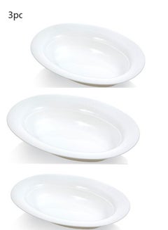 Buy Plastic Serving Platter white 3pcs in Saudi Arabia
