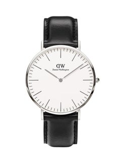 اشتري Daniel Wellington Classic Sheffield White Dial Men's Waterproof Quartz DW Watch with Black Leather Strap -40mm DW00100020 في السعودية