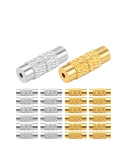 اشتري Screw Twist Clasps KASTWAVE Brass Jewelry End Tip Caps Tube Fastener Cord End Caps DIY Decoration Accessories for Bracelet Necklace Craft Supplies Golden and Silver 12 mm x 4.2 mm (50pcs) في السعودية