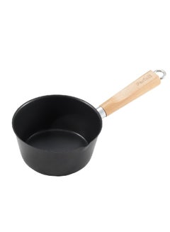 Buy High Quality Saucepan with Wooden Handle Black and Beige 16 cm 31116-KE in Saudi Arabia