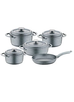 Buy GRANITE COOKWARE 9PCS SET -MADE IN TURKEY -GREY COLOR in UAE