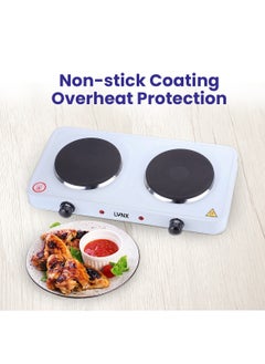 اشتري Dual Hot Plate | Overheat protection | Cast Iron Heating Plate Portable Electric Hob with Temperature Control for Home, Camping & Caravan Cooking, Suitable For All Types Of Cookware 2000W LY-HP-6015 في السعودية