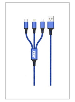 Buy Trilogy Multi Fast Charging Cable | 6A 3 in 1 compatible super fast charge cable ASD-56C in UAE
