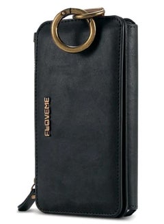 اشتري iPhone 6 / iPhone 7 / iPhone 8 2in1 Multi-functional Luxury Leather Wallet Case with 14 Card Slots + 1 Zipper Coin Pouch (Phone 6/7/8 4.7 inch) Black في الامارات