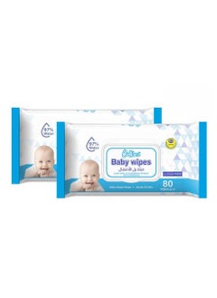 Buy Premium Quality Collins 1 + 1 Promo Pack Antibacterial Wet Wipes 80 Sheets with Flip-Top in UAE