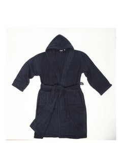 اشتري Bathrobe - Unisex Adult - ZERO TWIST - 100% Cotton -550 GSM - 1350 Grams - Luxury Feel - Premium Look - Super Absorbent - Quick Dry - Hood & Pocket - Size Medium - Blue Color في الامارات