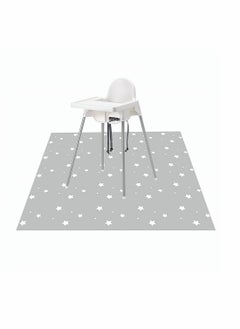 Buy Waterproof Baby Place Mats for High Chairs, Non-Slip Spill Mat for Toddler Feeding, 51 Inch Grey Star Pattern, Suitable for Mess-Free Meals and Easy Cleanup in UAE