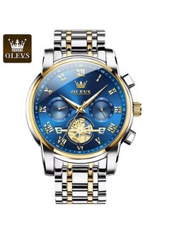 Buy OLEVS Men’s Watch Analog Quartz Movement Business Stainless Steel Waterproof Luminous Chronograph Day Date Luxury Dress Business Big Face Rome Number Diamond Dial Male Wrist Watches in Saudi Arabia