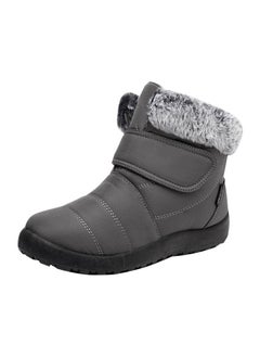 Buy Women's Warm Plush And Thick Waterproof Cotton Boots Grey in UAE