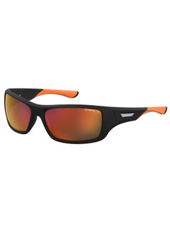 Buy Polarized Rectangular Eyewear Sunglasses PLD 7013/S      BLK ORNG 63 in UAE