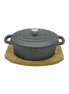 Buy Oval Cast Iron Casserole With Lid 13cm in UAE