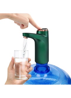 Buy Water Fountain Pump, Water Bottle Pump, USB Rechargeable Portable Electric Water Pump for 3-5 Gallon Jug Automatic Portable Water Fountain for Office, Home, Camping, Kitchen, etc. (Green) in UAE