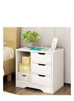 Buy Bedside table storage shelf Simple modern small bedroom economy storage cabinet imitation solid wood storage simple small cabinet in Saudi Arabia