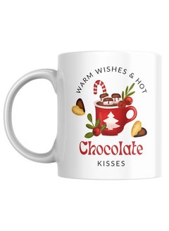 Buy Fun Warm Wishes & Hot Chocolate Kisses Mug, 11oz, Gift for Christmas, Holidays, Secret Santa, Husband, Wife, Boyfriend, Girlfriend, Man, Woman in UAE