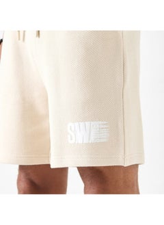 Buy SmileyWorld Detail Regular Fit Shorts with Drawstring Closure in UAE