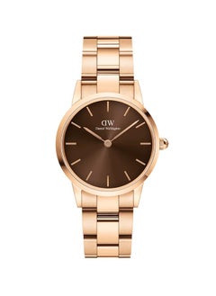 Buy Daniel Wellington Iconic Link Amber Watches for Women with Gold Stainless Steel Strap 28mm DW00100463 in Saudi Arabia