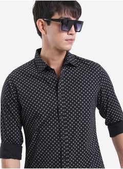 اشتري Slim Fit Ditsy Print Cotton Casual Shirt في السعودية